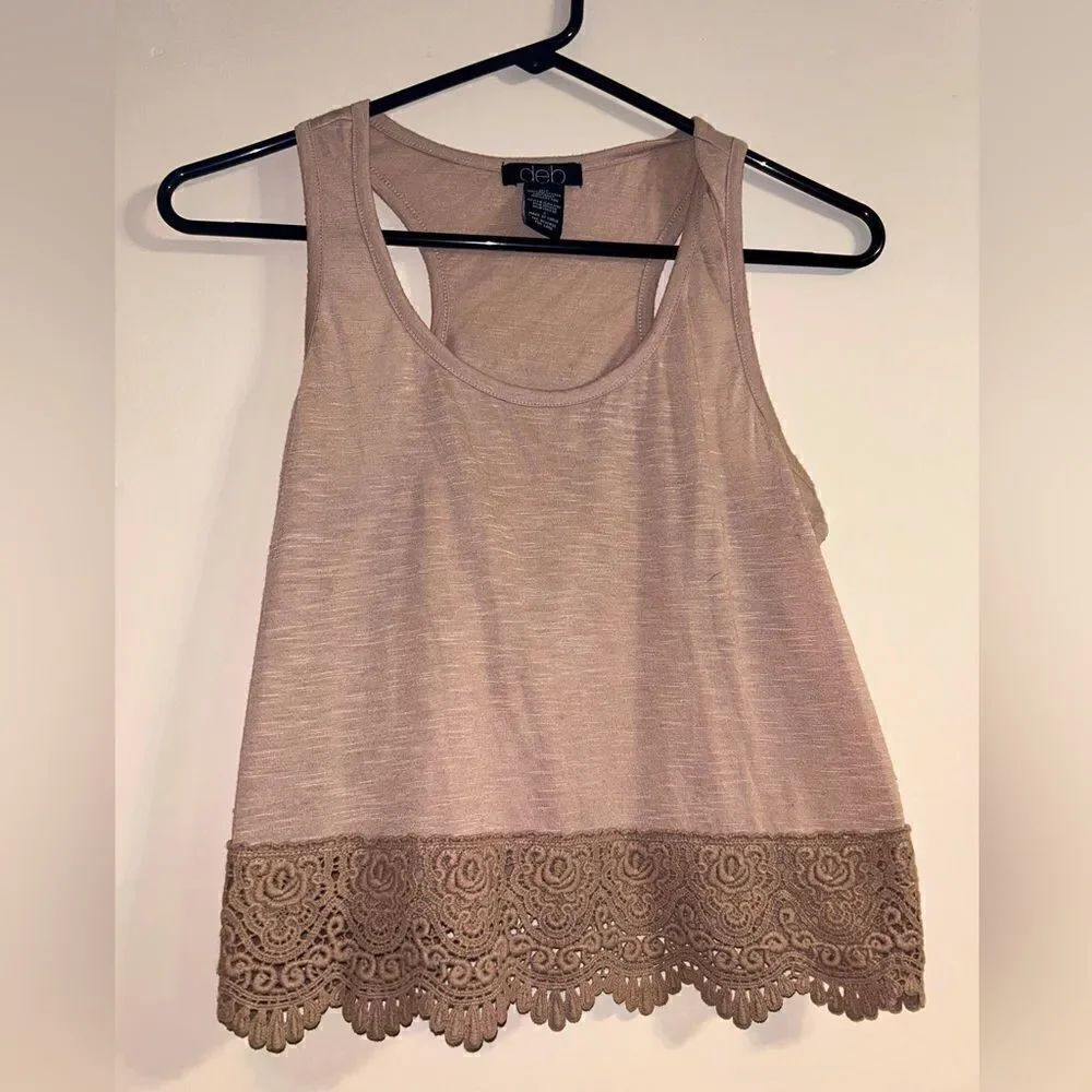 Deb crochet bottom tank top size small